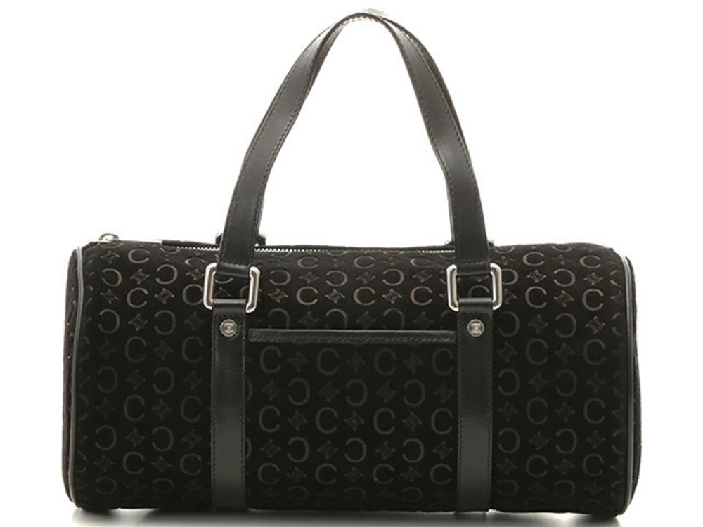 Celine Papillon handbag black suede calfskin